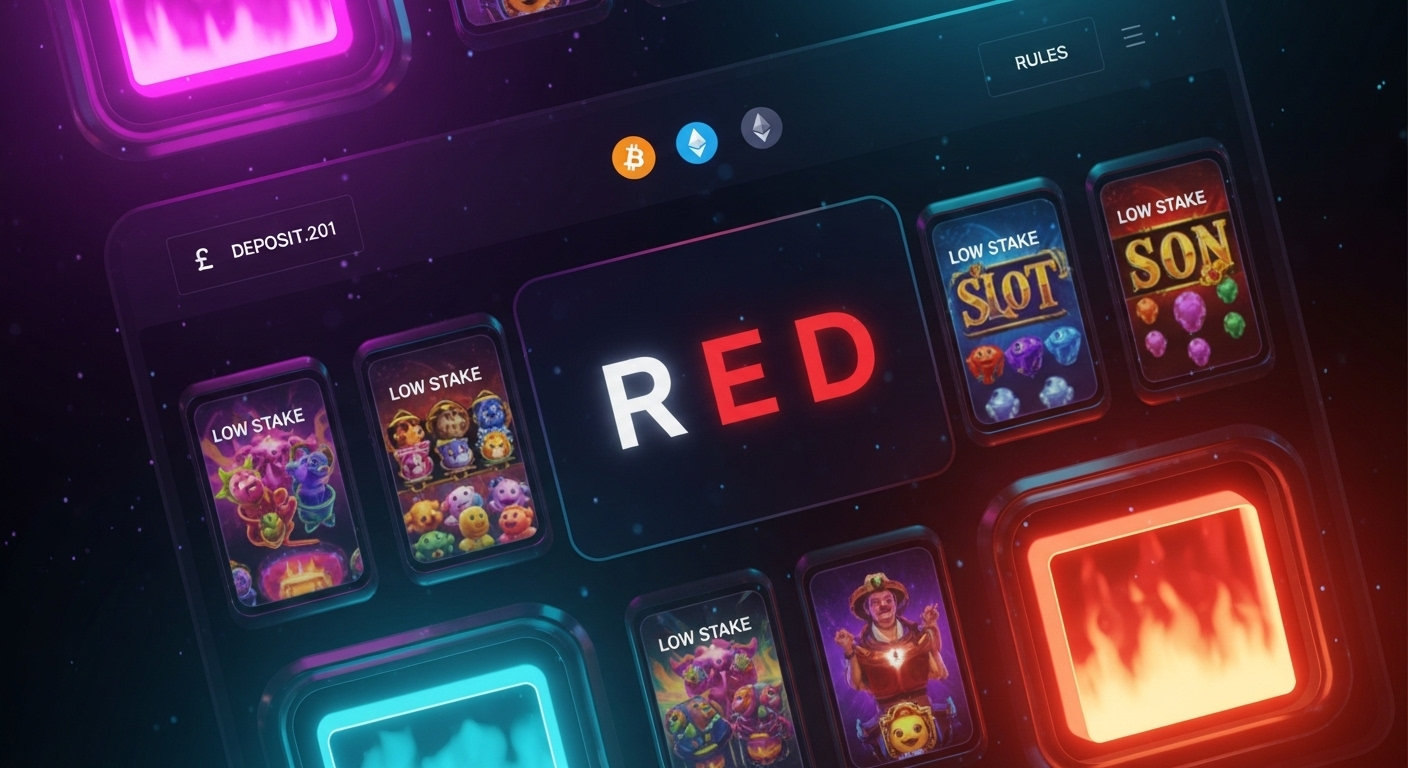 A screen showing low minimum bet with crypto icons and clear rules link