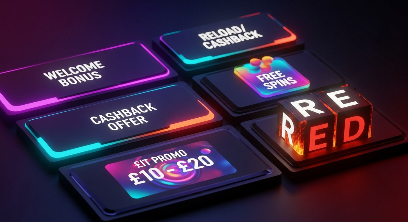 Promotional banners showing welcome bonus and weekly cashback in a British context